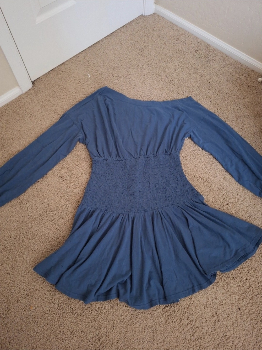 Free People Off The Shoulder Mini Dress Smocked Flowy Boho Indie